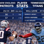 new england patriots vs tennessee titans match player stats